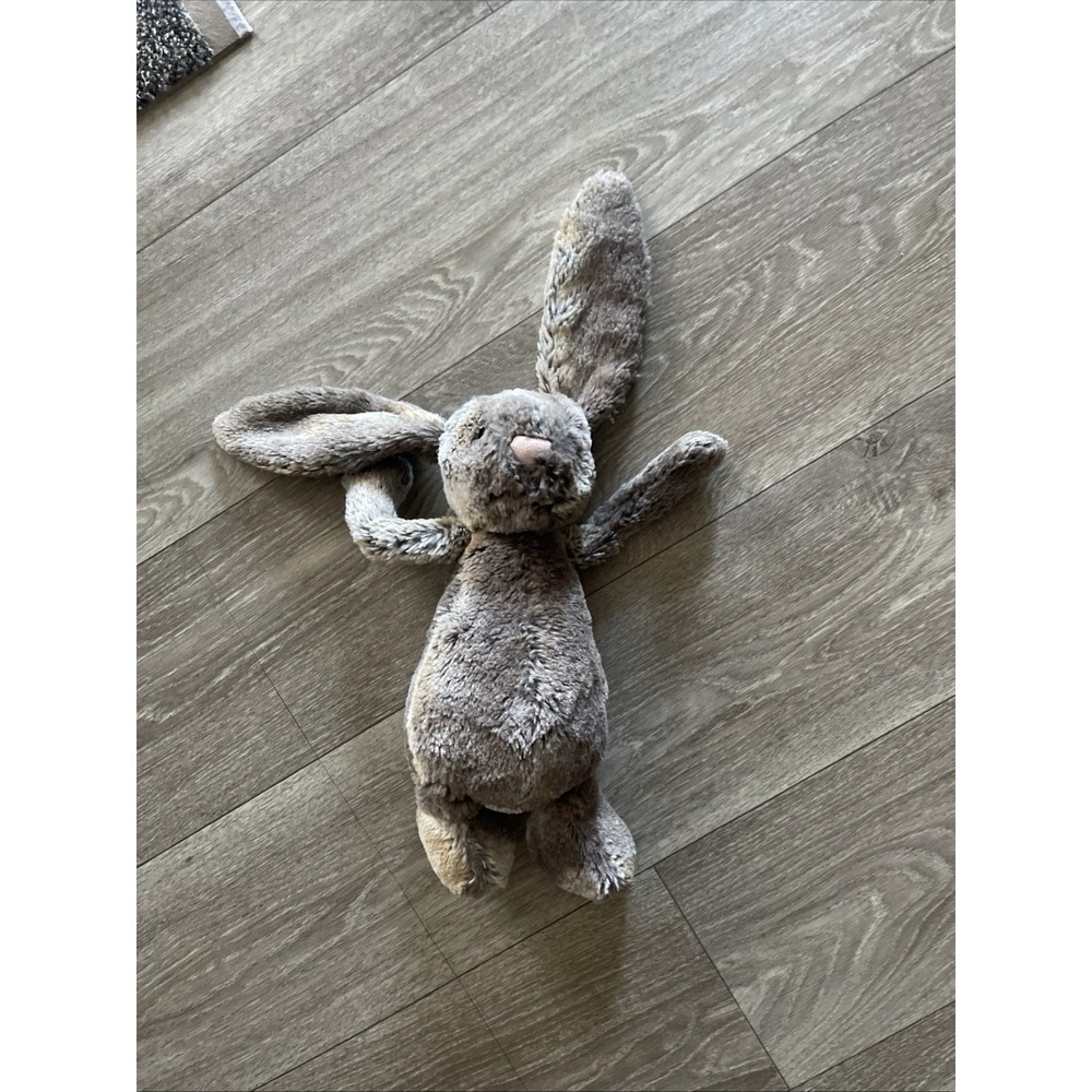 Jellycat London Bashful Floppy Bunny Rabbit Plush 12" Pistachio Grey beige Brown
